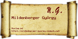 Mildenberger György névjegykártya